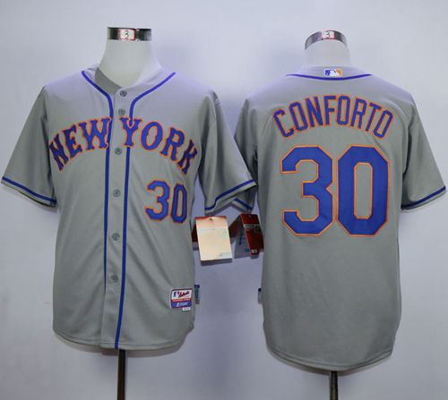 Custom Fan-Made Michael Conforto New York Mets #30 Grey Baseball Jersey