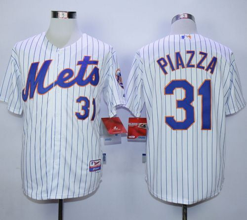 Custom Fan-Made Mike Piazza New York Mets #31 White Baseball Jersey