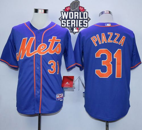 Custom Fan-Made Mike Piazza New York Mets #31 Blue 2015 Baseball Jersey