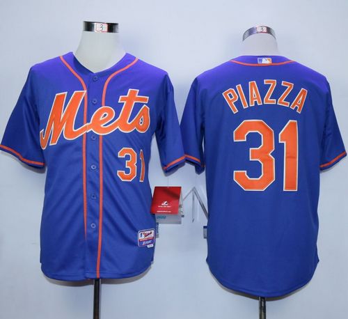 Custom Fan-Made Mike Piazza New York Mets #31 Blue Baseball Jersey
