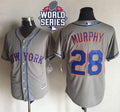 Custom Fan-Made Daniel Murphy New York Mets #28 Grey 2015 Baseball Jersey