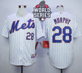 Custom Fan-Made Daniel Murphy New York Mets #28 White 2015 Baseball Jersey