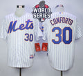 Custom Fan-Made Michael Conforto New York Mets #30 White 2015 Baseball Jersey
