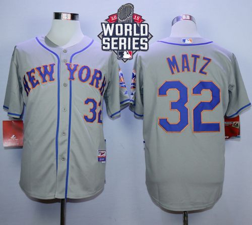 Custom Fan-Made Steven Matz New York Mets #32 Grey 2015 Baseball Jersey