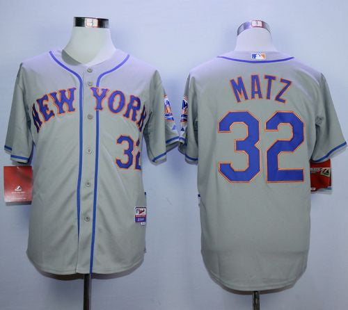 Custom Fan-Made Steven Matz New York Mets #32 Grey Baseball Jersey