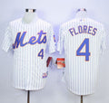 Custom Fan-Made Wilmer Flores New York Mets #4 White Baseball Jersey