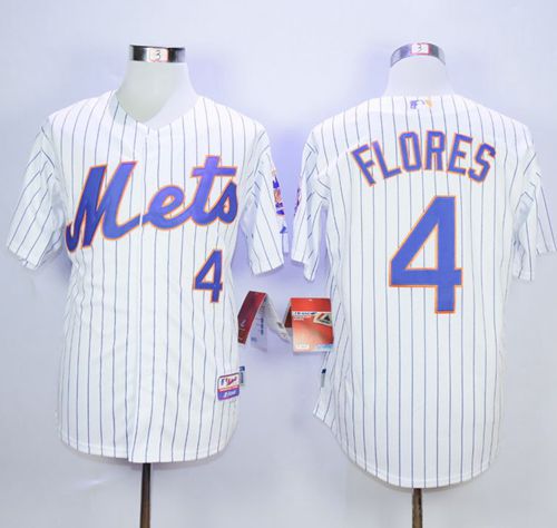 Custom Fan-Made Wilmer Flores New York Mets #4 White Baseball Jersey