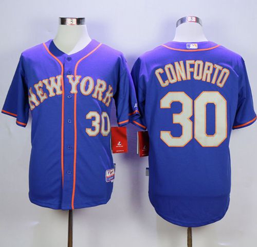 Custom Fan-Made Michael Conforto New York Mets #30 Blue Baseball Jersey