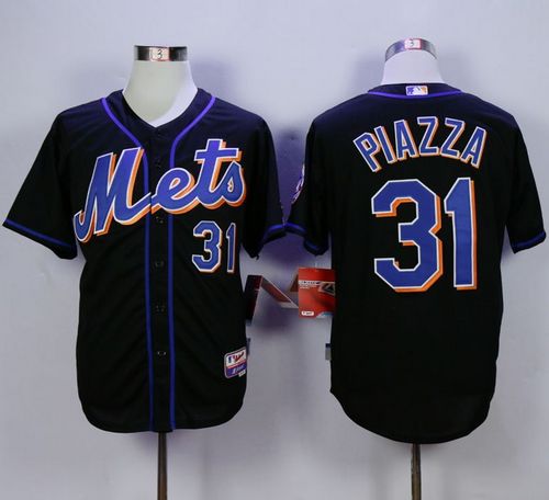 Custom Fan-Made Mike Piazza New York Mets #31 Black Baseball Jersey