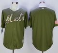 Custom Fan-Made Camo Green New York Mets Baseball Jersey New York Mets Green Baseball Jersey