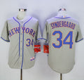 Custom Fan-Made Noah Syndergaard New York Mets #34 Grey Baseball Jersey