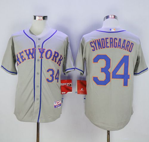 Custom Fan-Made Noah Syndergaard New York Mets #34 Grey Baseball Jersey