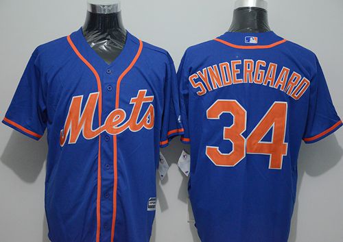 Custom Fan-Made Noah Syndergaard New York Mets #34 Blue Baseball Jersey