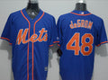 Custom Fan-Made Jacob DeGrom New York Mets #48 Blue Baseball Jersey