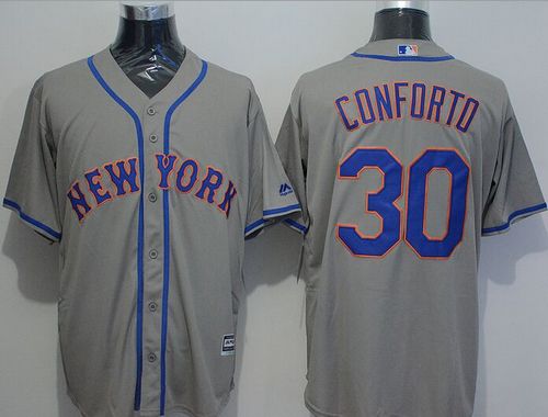 Custom Fan-Made Michael Conforto New York Mets #30 Grey Baseball Jersey