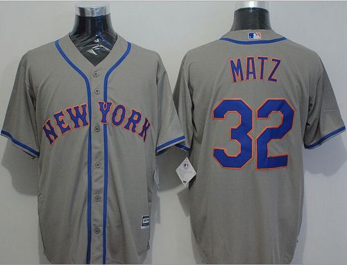 Custom Fan-Made Steven Matz New York Mets #32 Grey Baseball Jersey