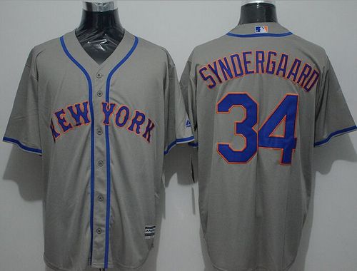 Custom Fan-Made Noah Syndergaard New York Mets #34 Grey Baseball Jersey
