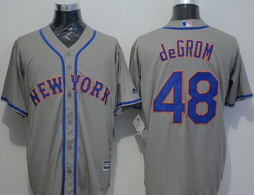 Custom Fan-Made Jacob DeGrom New York Mets #48 Grey Baseball Jersey
