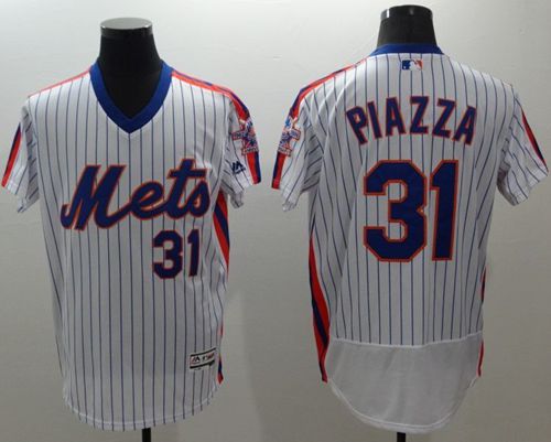 Custom Fan-Made Mike Piazza New York Mets #31 White Baseball Jersey