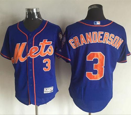 Custom Fan-Made Curtis Granderson New York Mets #3 Blue Baseball Jersey