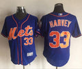 Custom Fan-Made Matt Harvey New York Mets #33 Blue Baseball Jersey