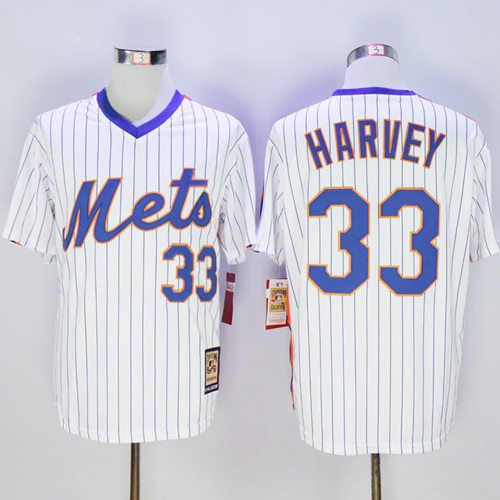Custom Fan-Made Matt Harvey Cooperstown New York Mets #33 White Baseball Jersey