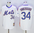 Custom Fan-Made Noah Syndergaard Cooperstown New York Mets #34 White Baseball Jersey