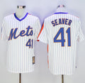 Custom Fan-Made Tom Seaver Cooperstown New York Mets #41 White Baseball Jersey