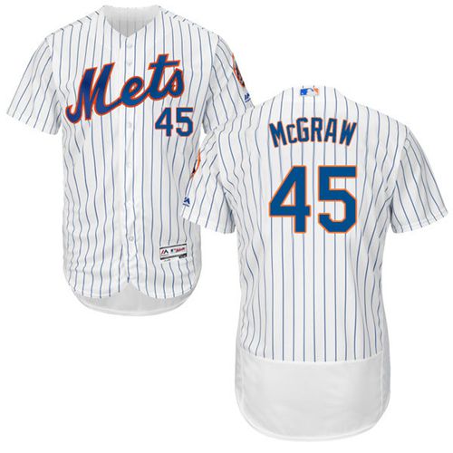 Custom Fan-Made Tug McGraw New York Mets #45 White Baseball Jersey