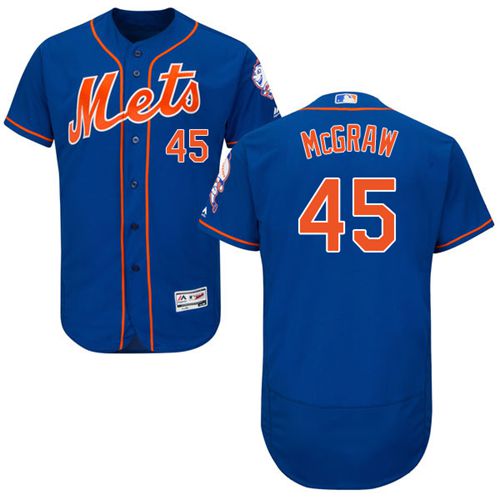 Custom Fan-Made Tug McGraw New York Mets #45 Blue Baseball Jersey