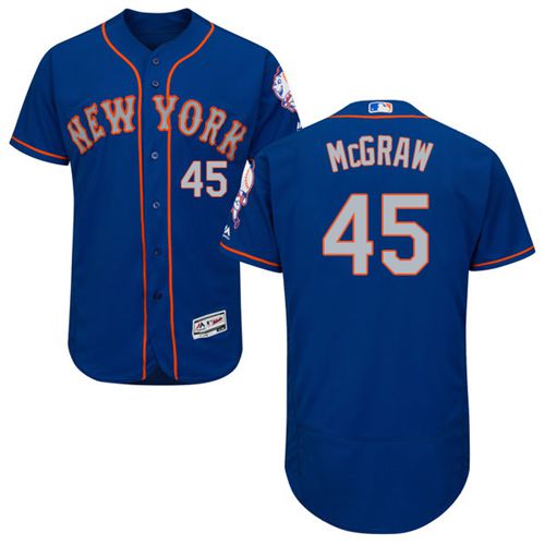 Custom Fan-Made Tug McGraw Royal/Gray New York Mets #45 Baseball Jersey
