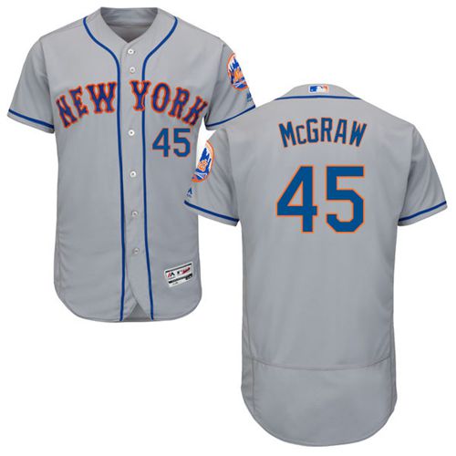 Custom Fan-Made Tug McGraw New York Mets #45 Grey Baseball Jersey
