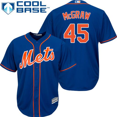 Custom Fan-Made Tug McGraw New York Mets #45 Blue Baseball Jersey