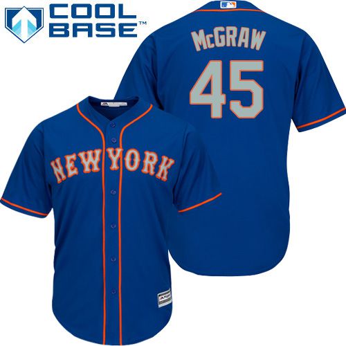 Custom Fan-Made Tug McGraw New York Mets #45 Blue Baseball Jersey