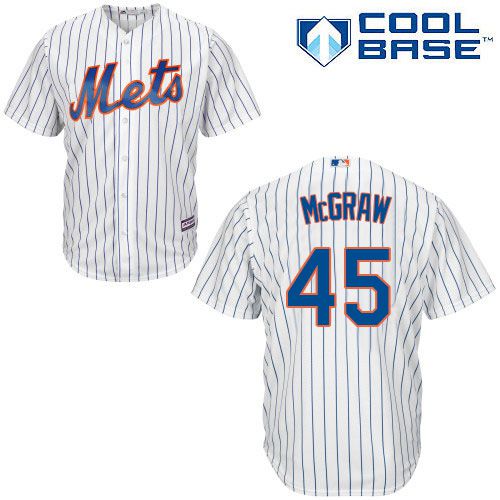Custom Fan-Made Tug McGraw New York Mets #45 White Baseball Jersey
