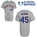 Custom Fan-Made Tug McGraw New York Mets #45 Grey Baseball Jersey