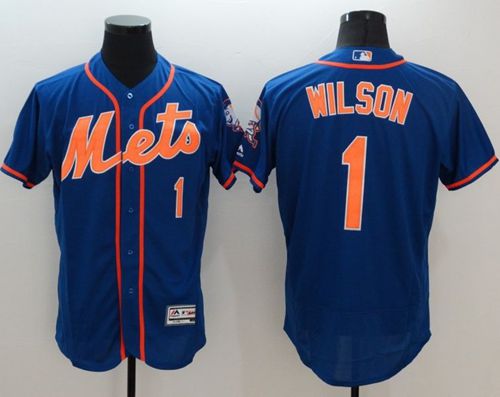 Custom Fan-Made Mookie Wilson New York Mets #1 Blue Baseball Jersey