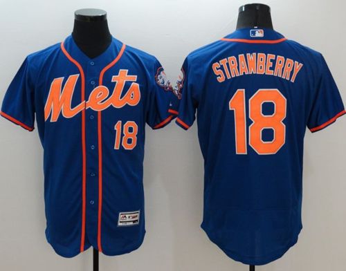 Custom Fan-Made Darryl Strawberry New York Mets #18 Blue Baseball Jersey