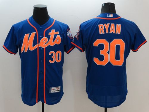 Custom Fan-Made Nolan Ryan New York Mets #30 Blue Baseball Jersey