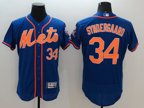 Custom Fan-Made Noah Syndergaard New York Mets #34 Blue Baseball Jersey