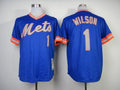 Custom Fan-Made Mookie Wilson New York Mets #1 Blue 1983 Throwback Baseball Jersey