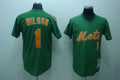 Custom Fan-Made Mookie Wilson New York Mets #1 Green Throwback Baseball Jersey
