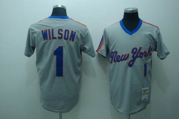 Custom Fan-Made Mookie Wilson New York Mets #1 Grey Throwback Baseball Jersey