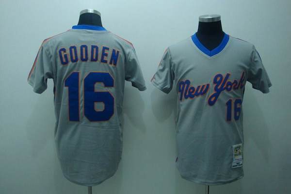 Custom Fan-Made Dwight Gooden New York Mets #16 Grey Throwback Baseball Jersey