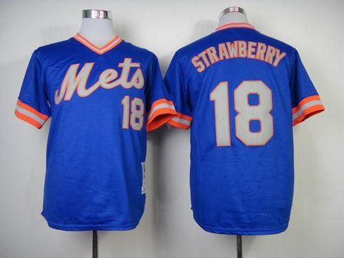 Custom Fan-Made Darryl Strawberry New York Mets #18 Blue 1983 Throwback Baseball Jersey