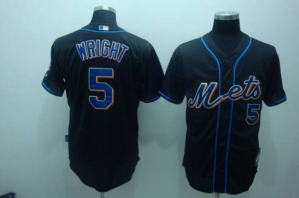 Custom Fan-Made David Wright New York Mets #5 Black Baseball Jersey