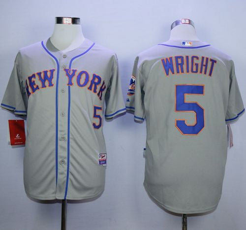 Custom Fan-Made David Wright New York Mets #5 Grey Baseball Jersey