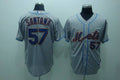 Custom Fan-Made Johan Santana New York Mets #57 Grey Baseball Jersey