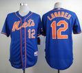 Custom Fan-Made Juan Lagares New York Mets #12 Blue Baseball Jersey