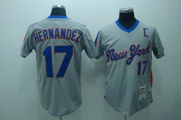 Custom Fan-Made Keith Hernandez New York Mets #17 Grey Throwback Baseball Jersey